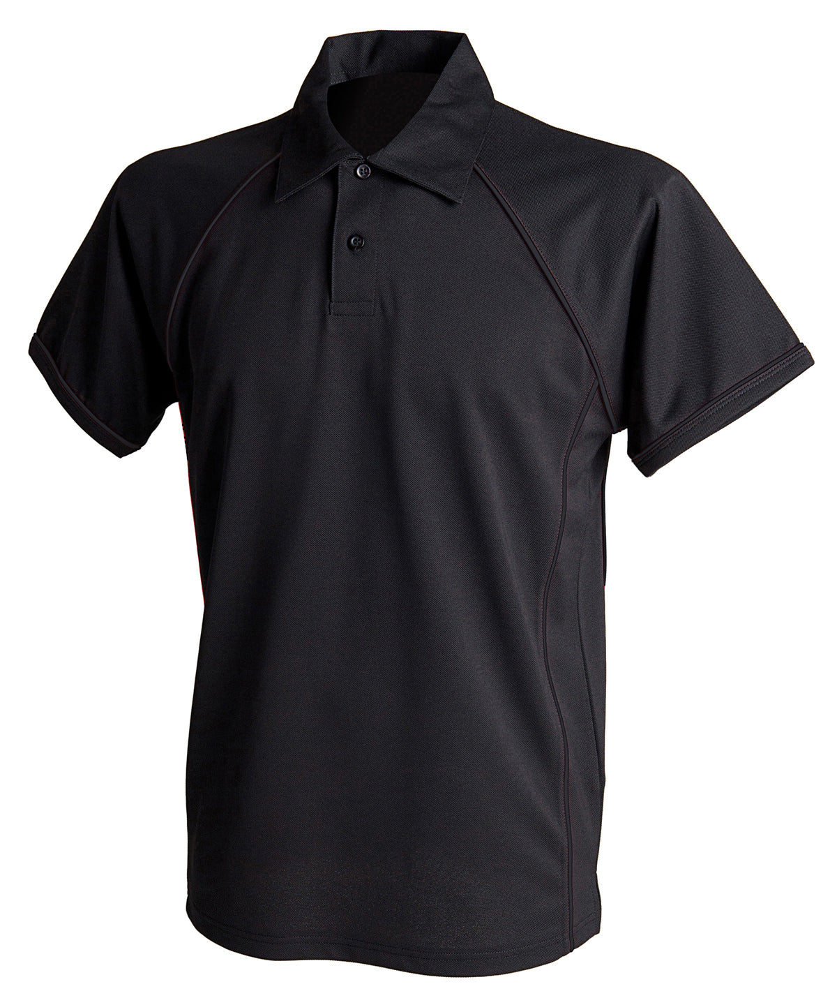 Piped performance polo - Black/Black