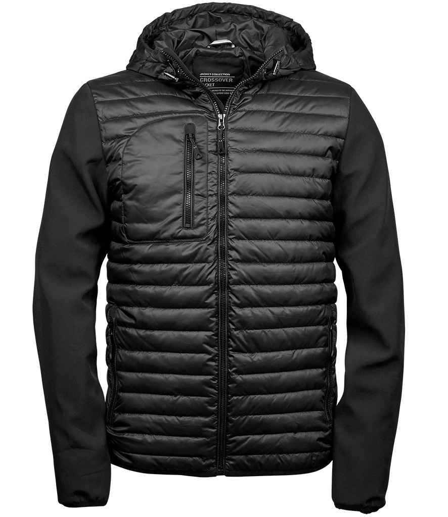 Tee Jays Crossover Hooded Jacket - Black/Black