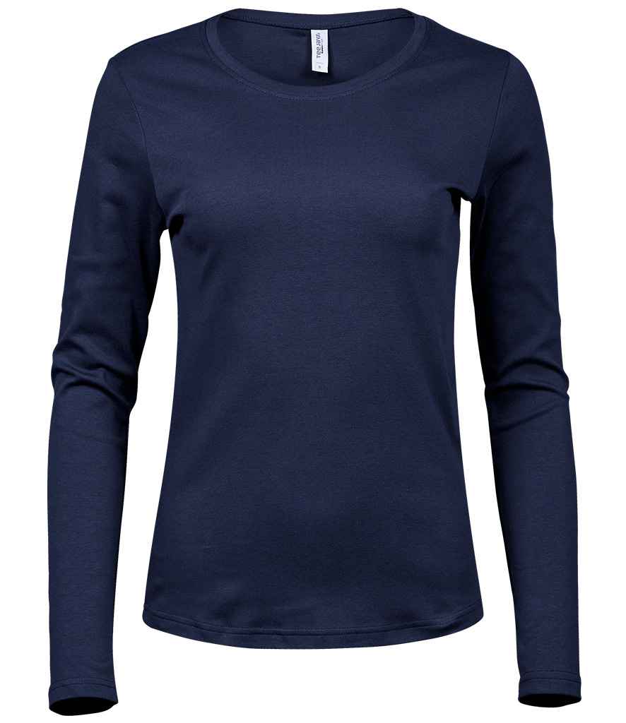 Tee Jays Ladies Long Sleeve Interlock T-Shirt - Navy