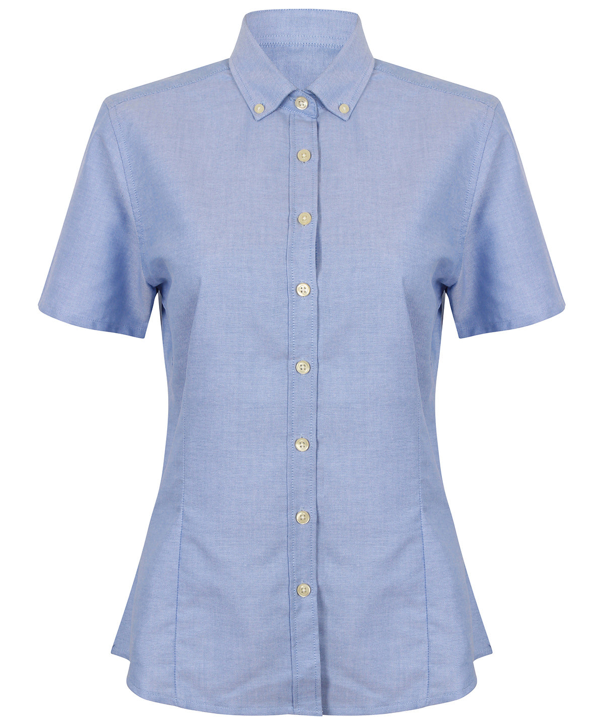 Women's modern short sleeve Oxford shirt - Blue