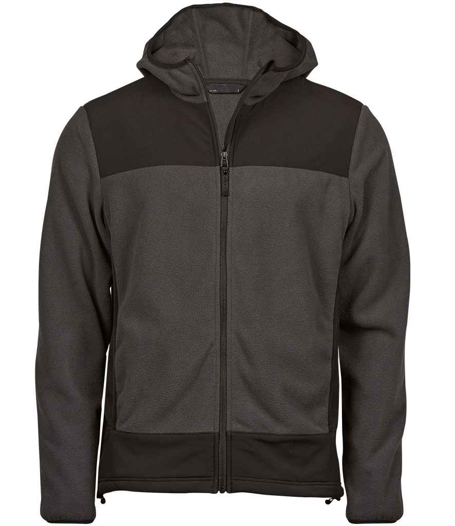 Tee Jays Mountain Hooded Fleece Jacket - Asphalt/Black