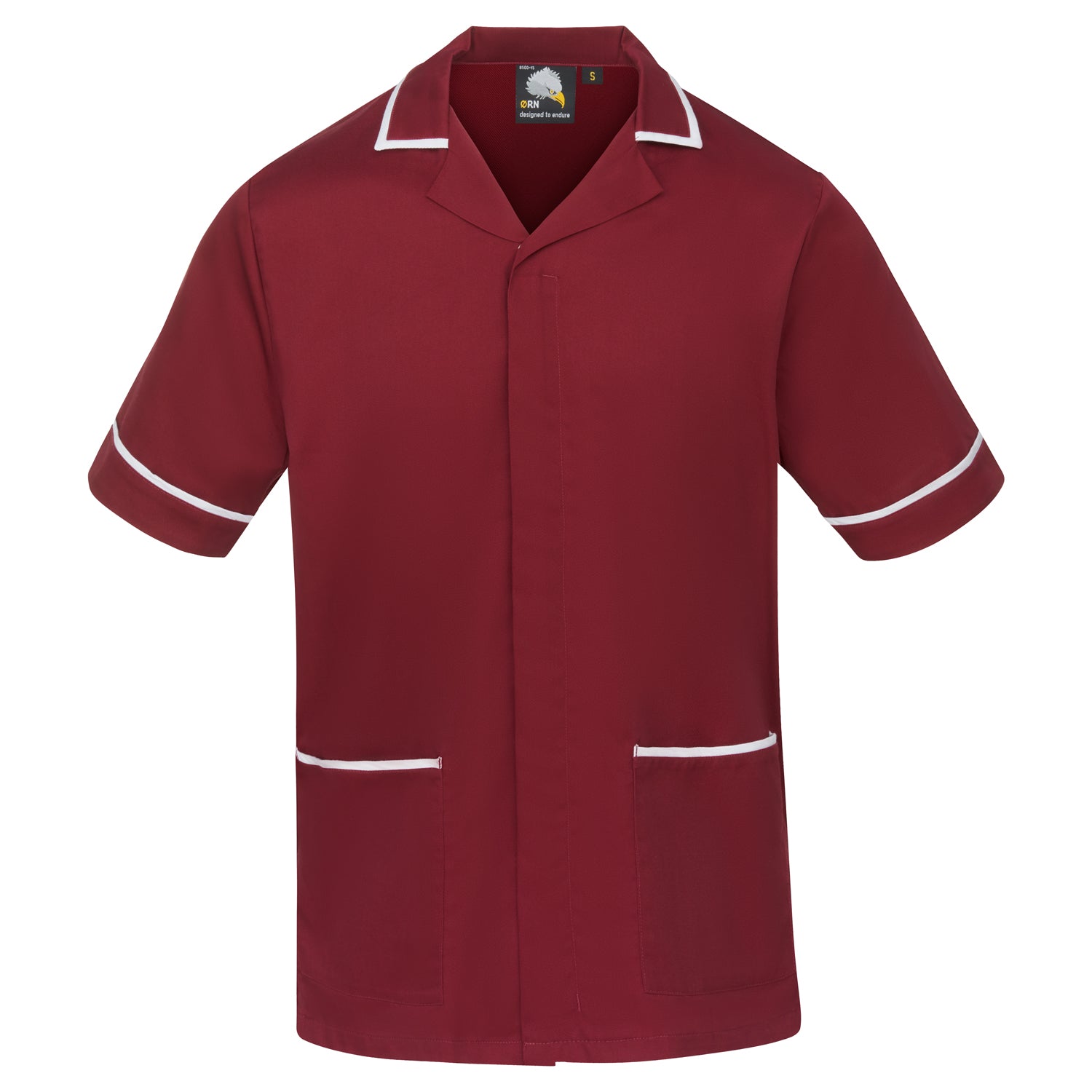 Darwin Male Tunic - Maroon With White Trim