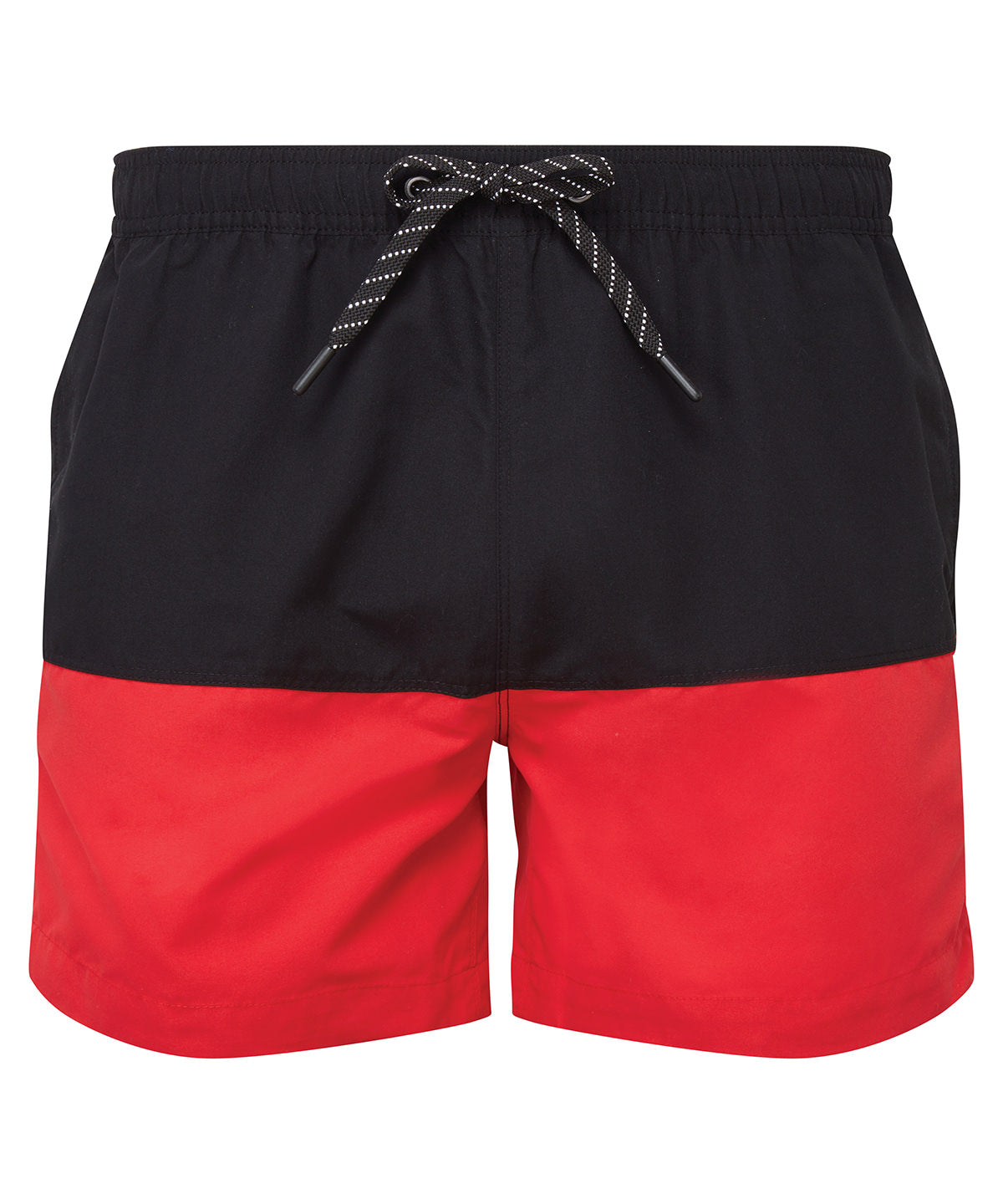 Block colour swim shorts - Black/Red