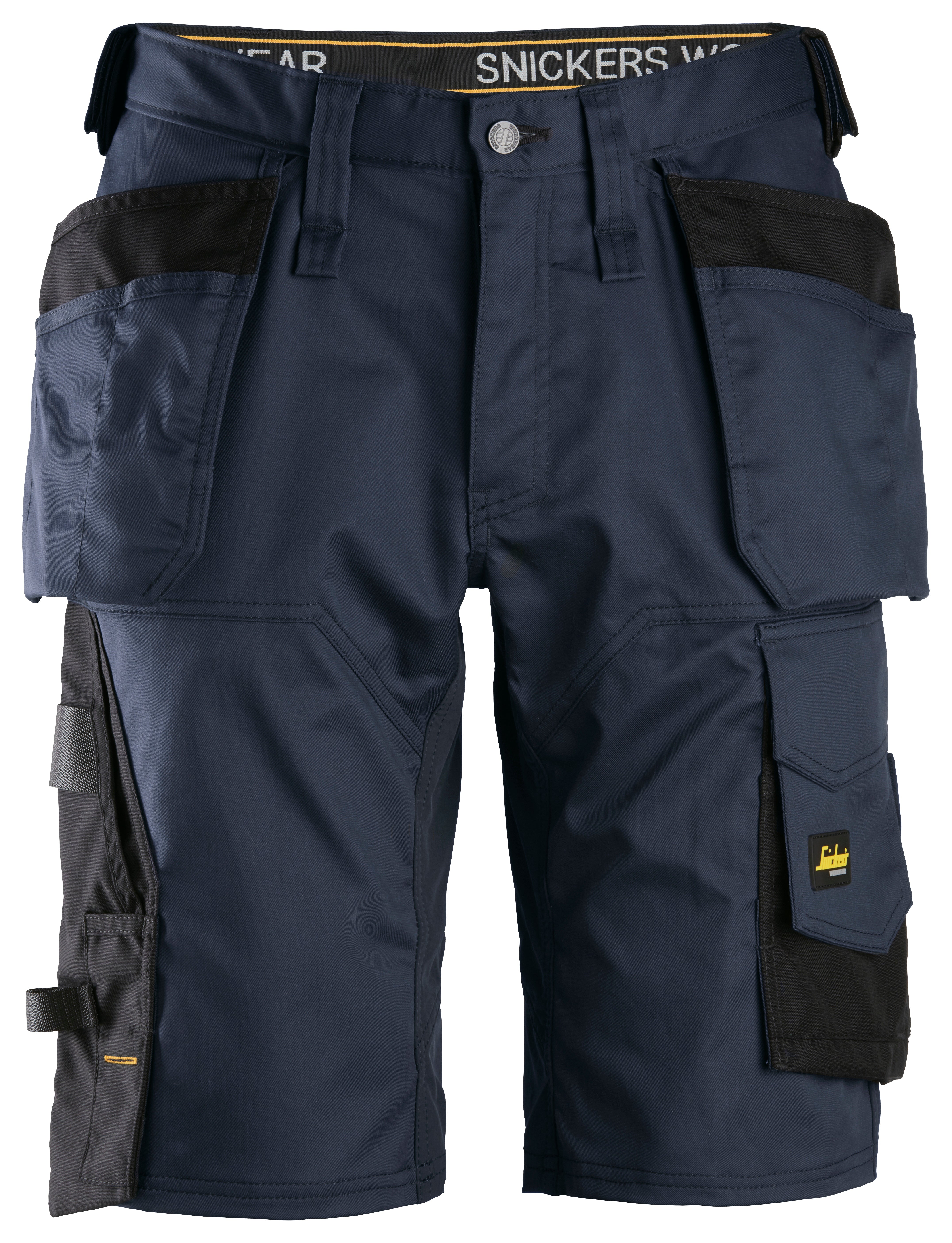 AllroundWork, Stretch Loose Fit Work Shorts Holster Pockets - Navy\Black - 9504