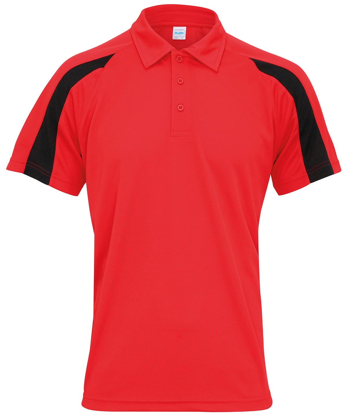 Contrast Cool Polo - Fire Red/Jet Black