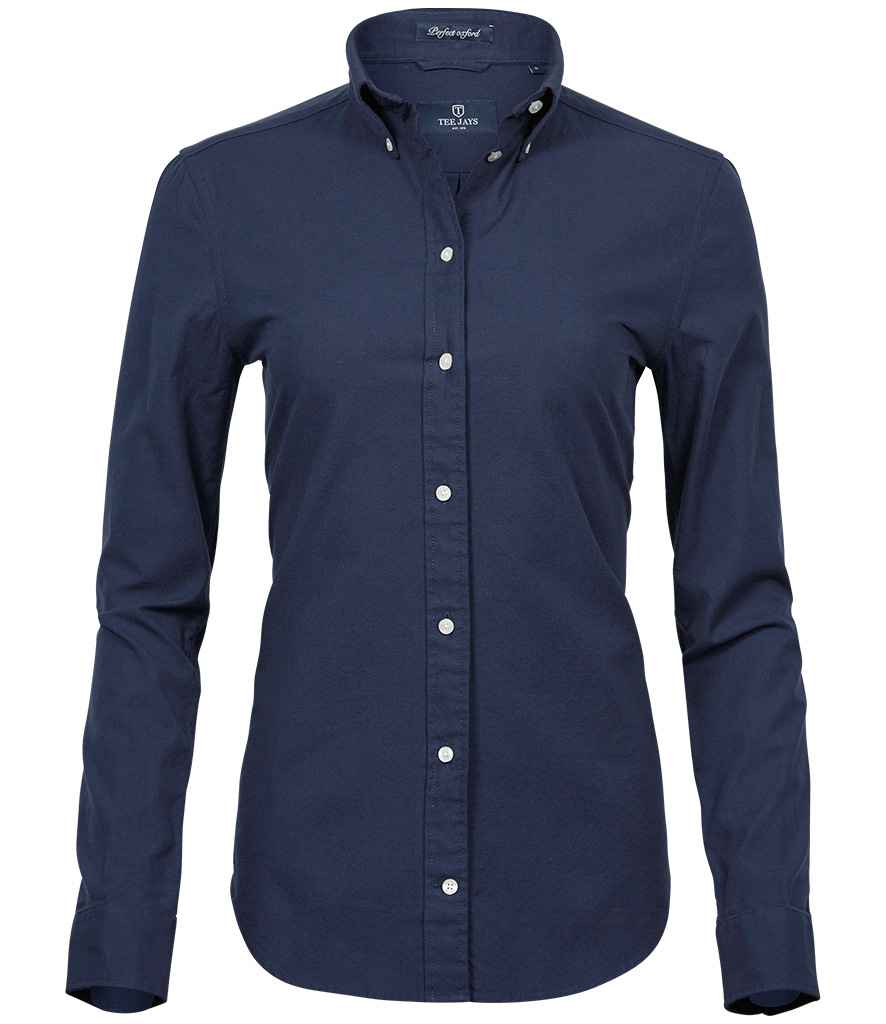 Tee Jays Ladies Perfect Long Sleeve Oxford Shirt - Navy