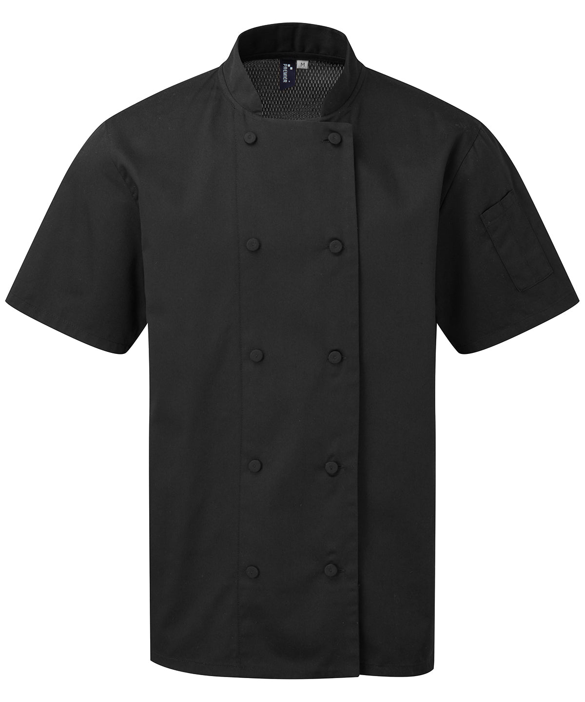 Chefs coolchecker short sleeve jacket - Black