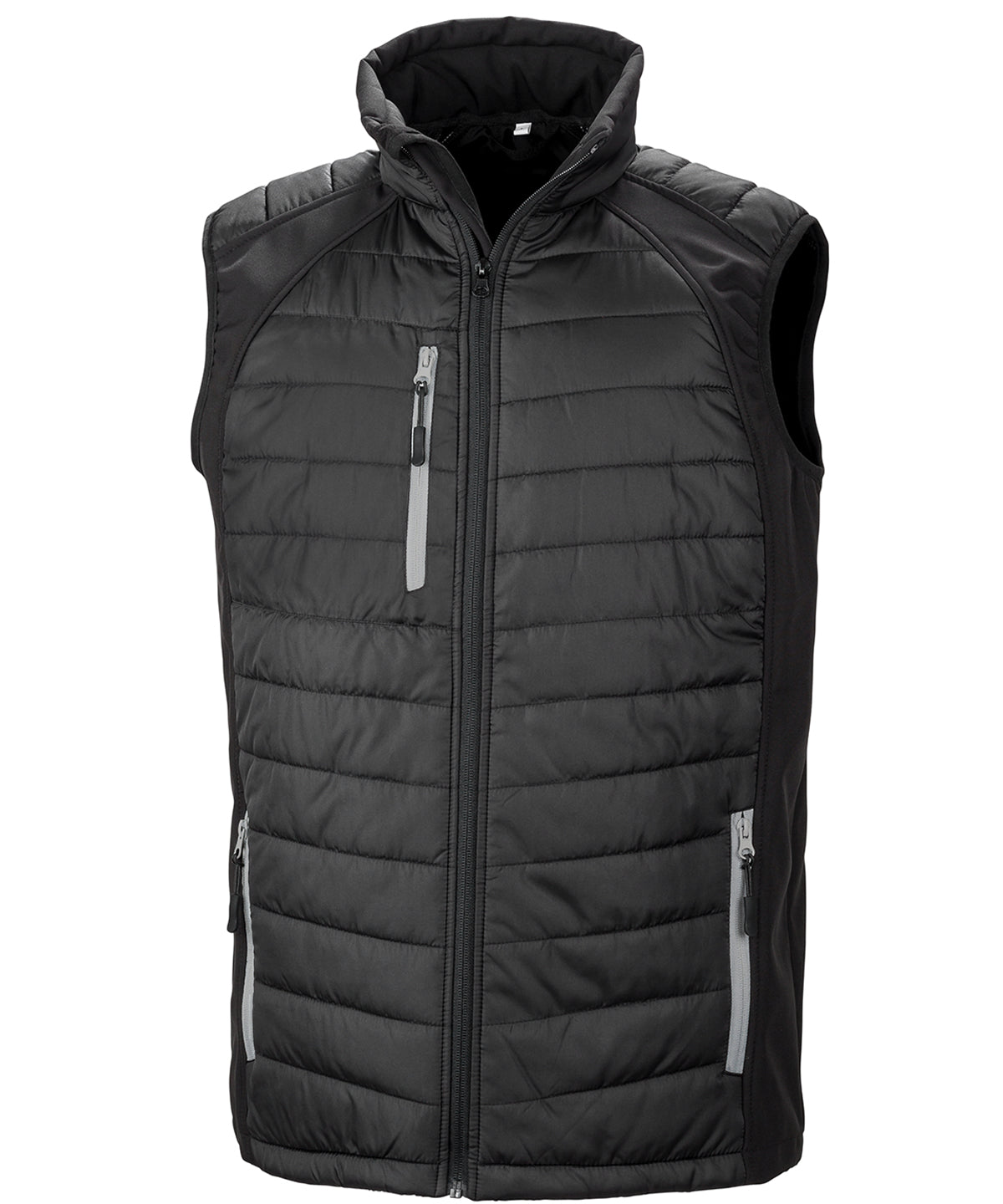 Compass Padded Softshell Gilet - Black/Grey