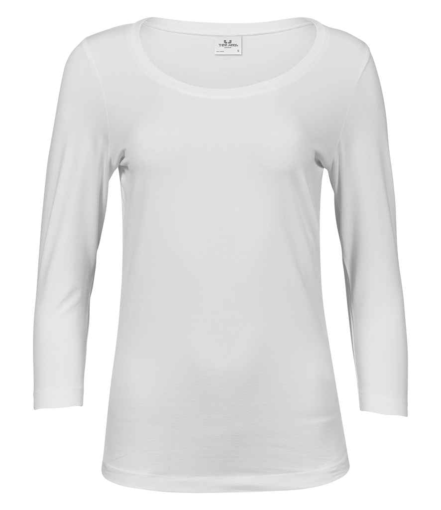 Tee Jays Ladies Stretch 3/4 Sleeve T-Shirt - White