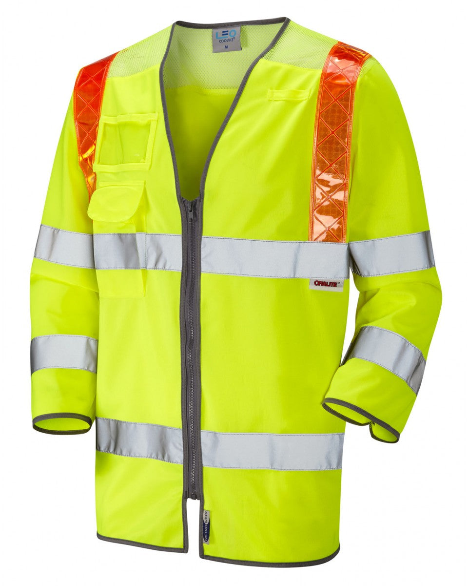TADDIPORT ISO 20471 Cl 3 Orange Brace 3/4 Sleeve Waistcoat - HV Yellow