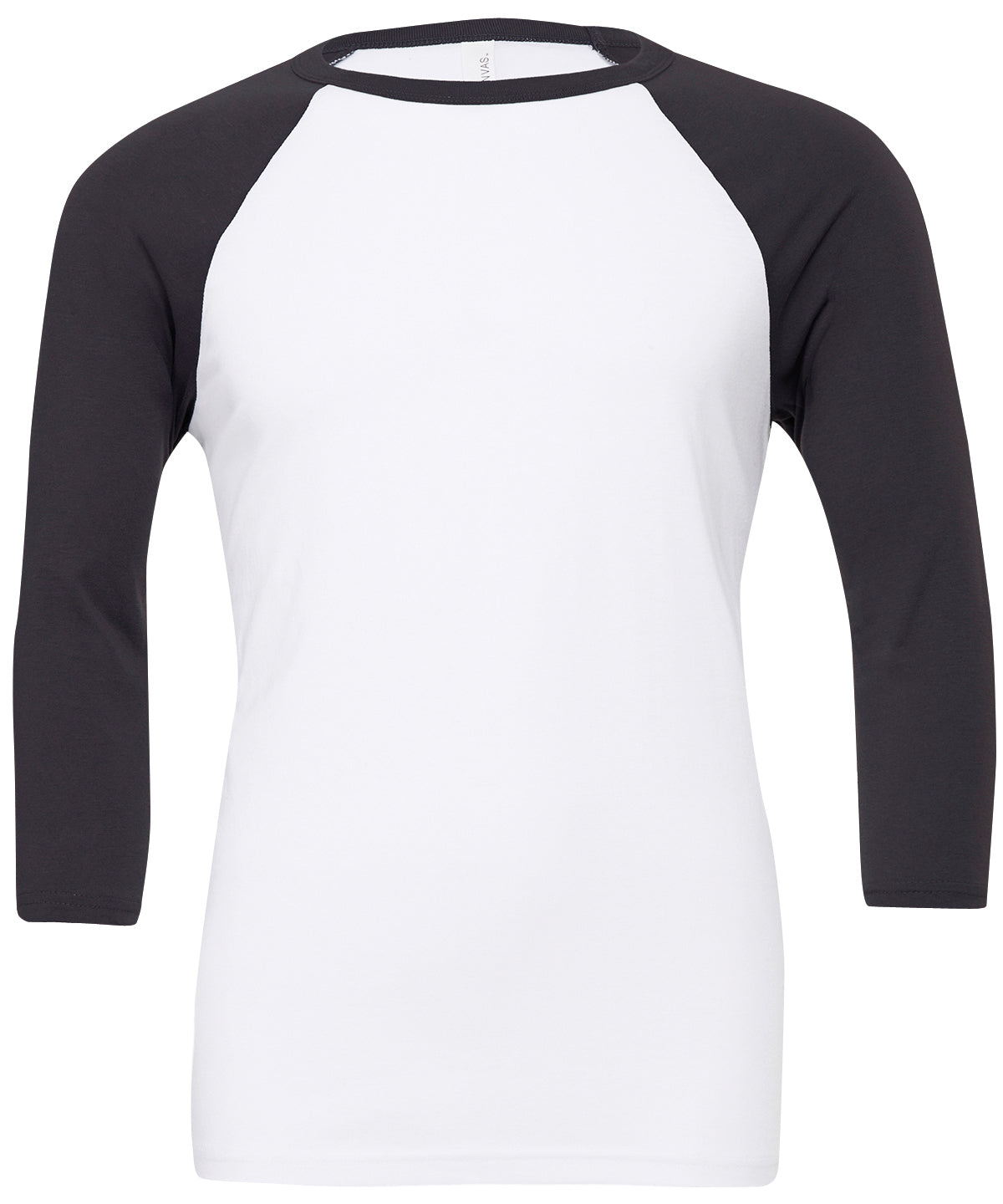 Unisex triblend ¾ sleeve baseball t-shirt - White/Dark Grey