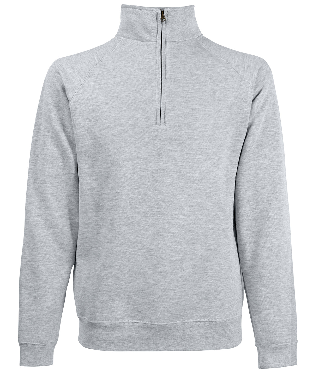 Classic 80/20 zip neck sweatshirt - Heather Grey