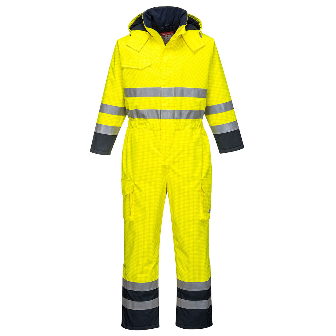 Bizflame Rain Hi-Vis Multi Coverall - Yellow/Navy