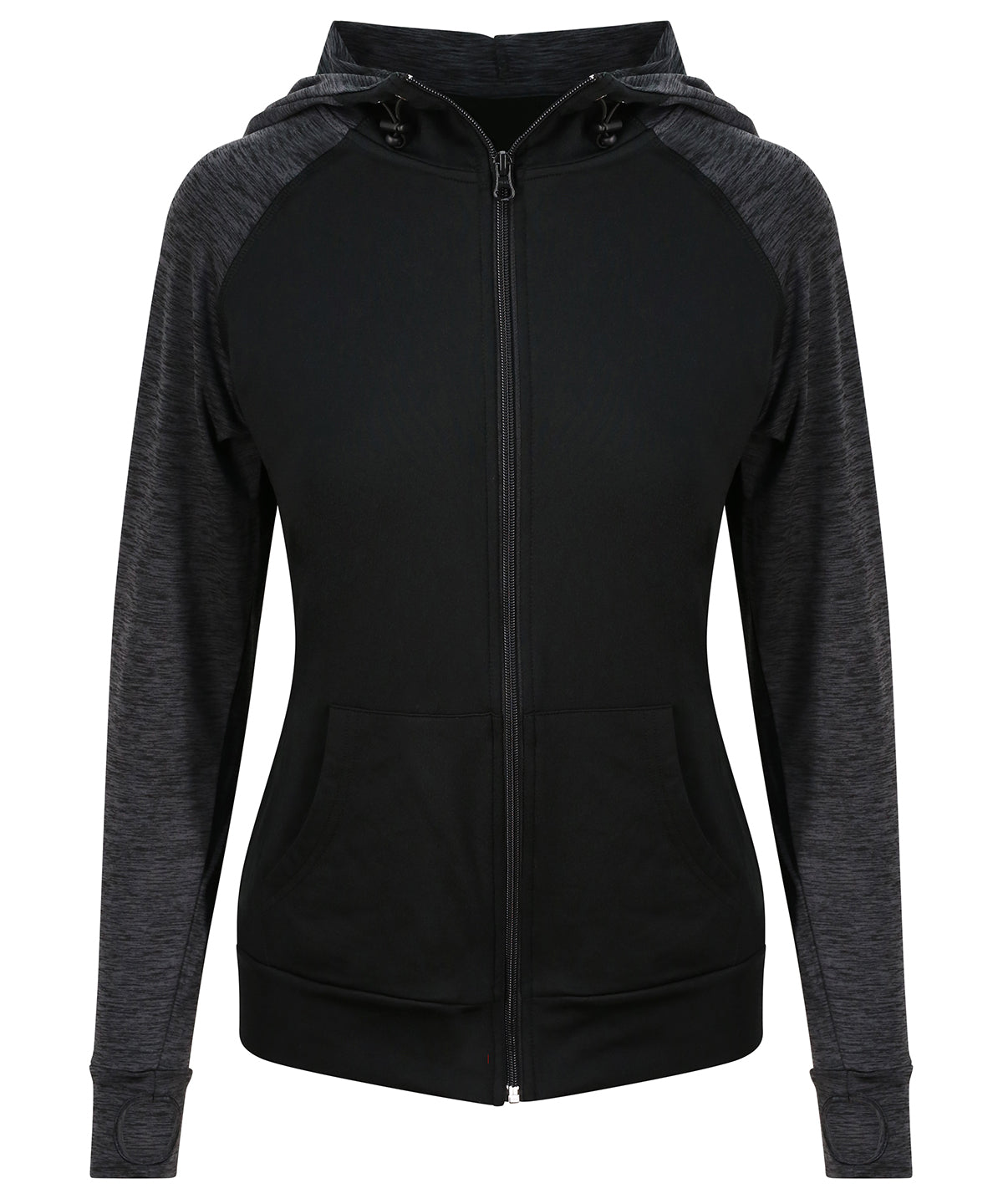Women's Cool Contrast Zoodie - Black/Black Slate Melange
