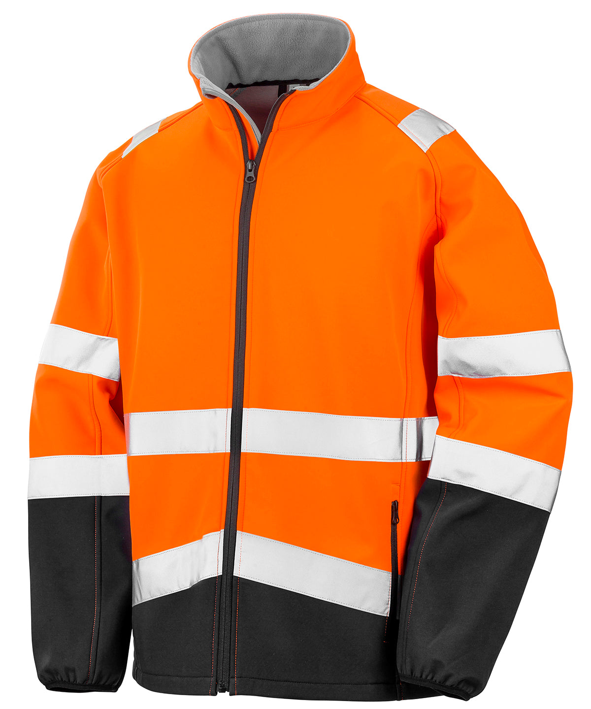 Printable safety softshell jacket - Fluorescent Orange/Black