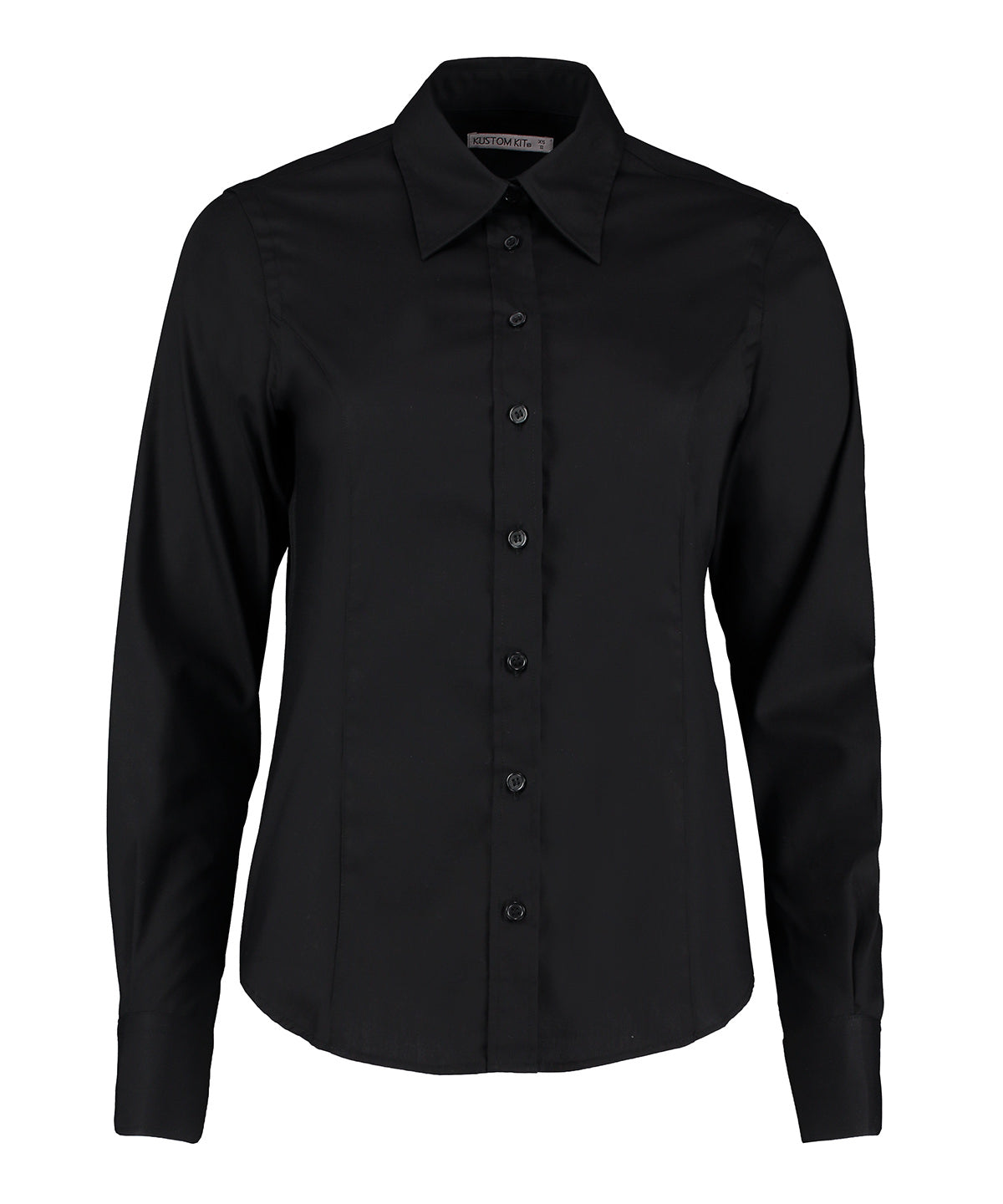 Women's corporate Oxford blouse long-sleeved (tailored fit) - Black