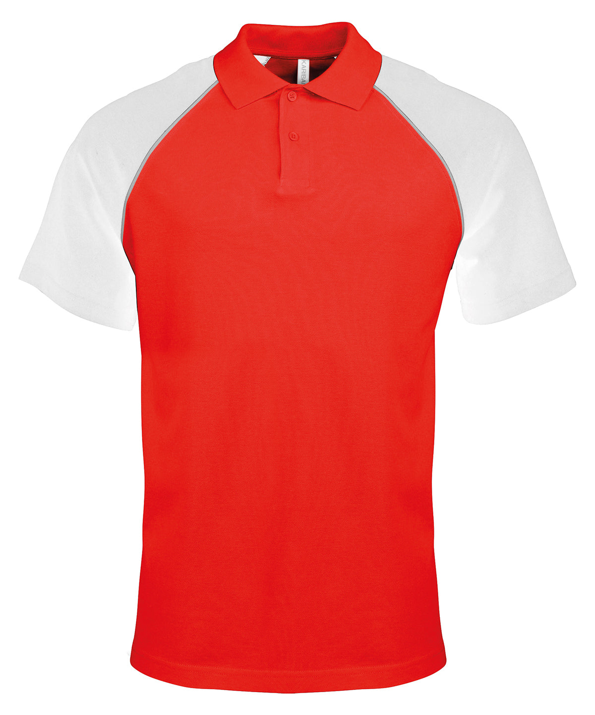 Polo baseball contrast polo shirt - Red/Light Grey/White