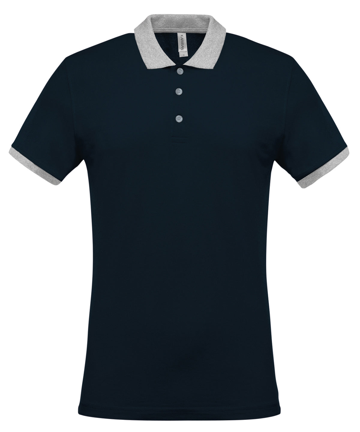 Two-tone piqué polo shirt - Navy/Oxford Grey