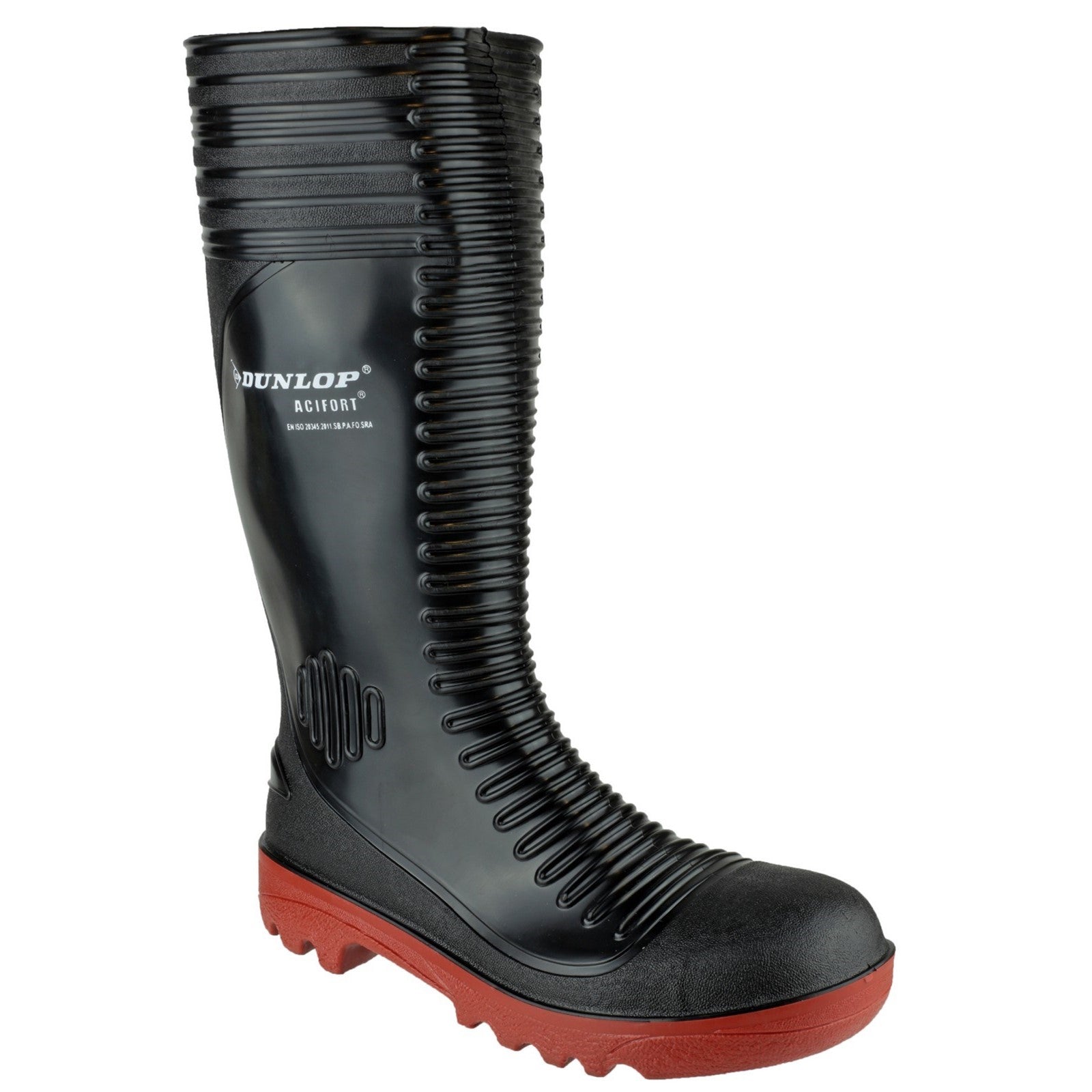 Acifort Ribbed Full Safety Wellington - Black