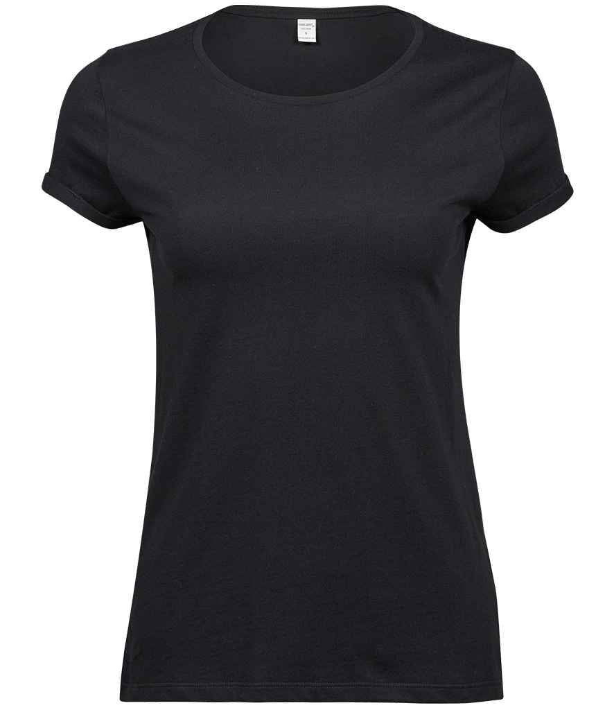 Tee Jays Ladies Roll-Up T-Shirt - Black