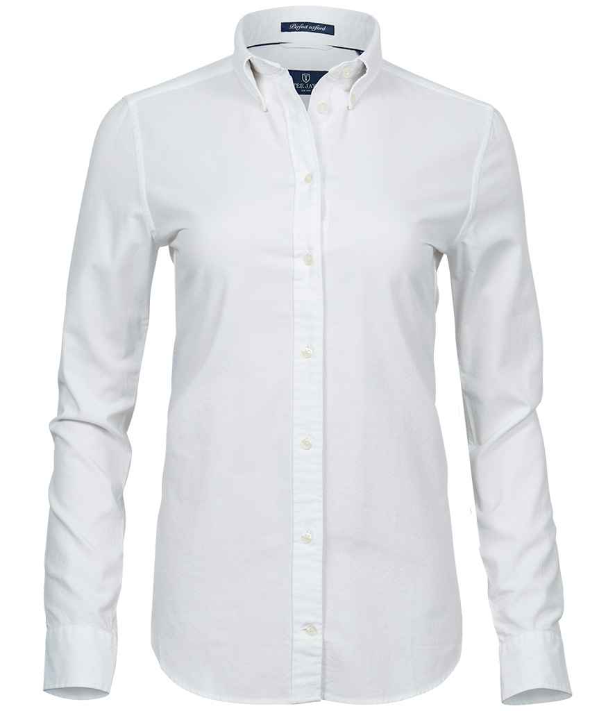 Tee Jays Ladies Perfect Long Sleeve Oxford Shirt - White