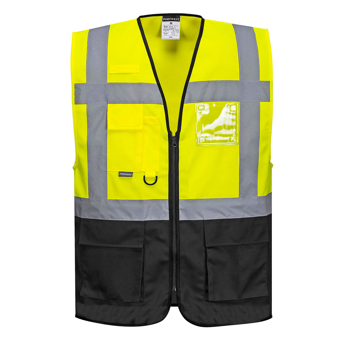 Warsaw Hi-Vis Contrast Executive Vest - Yellow/Black