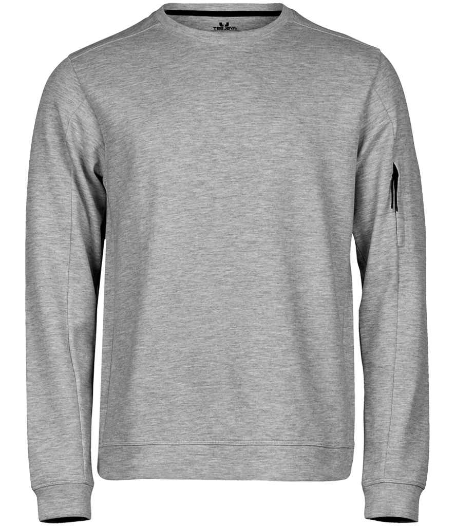 Tee Jays Athletic Crew Neck Sweatshirt - Heather Grey