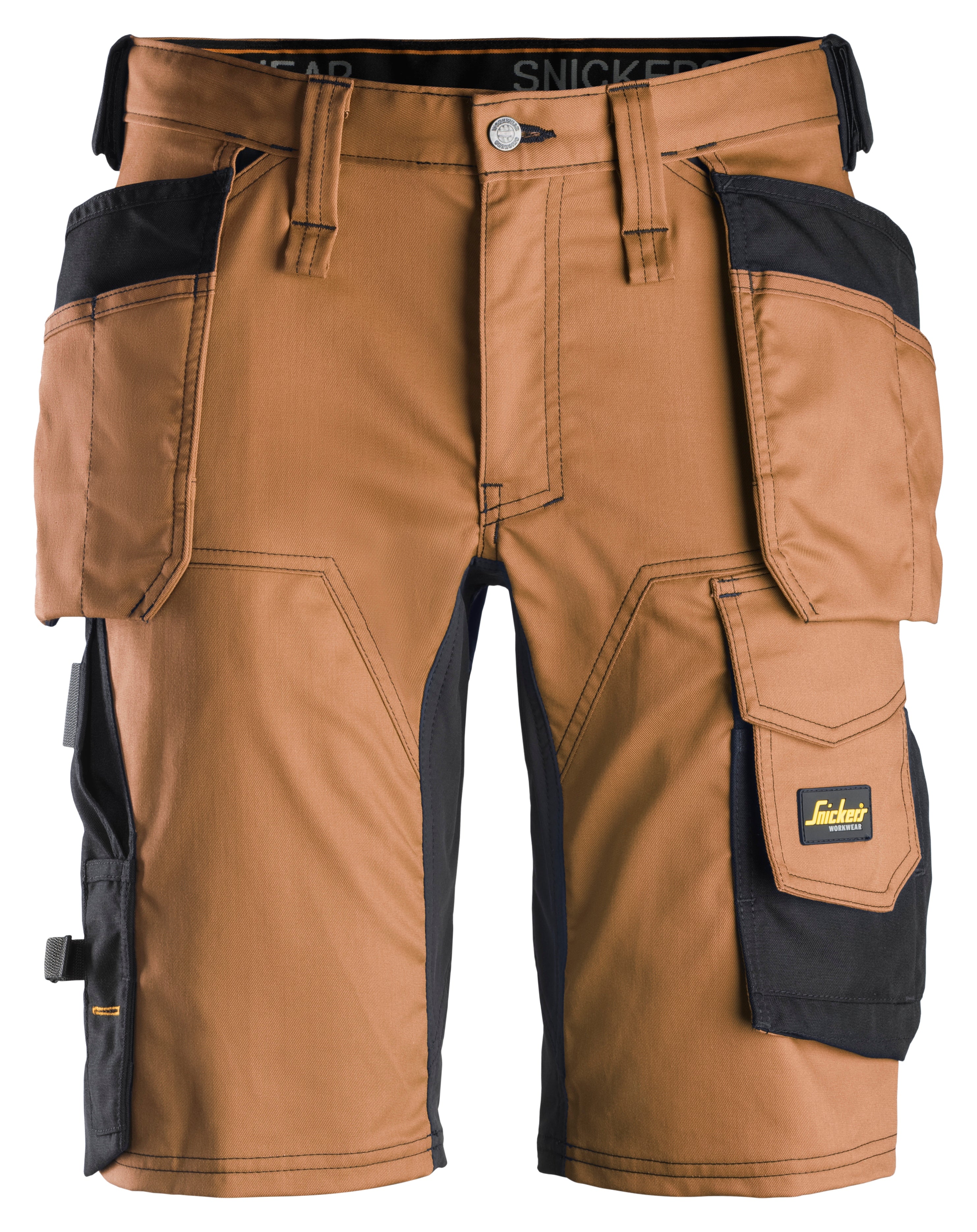 AllroundWork, Stretch Shorts Holster Pockets - Brown\Black - 1204
