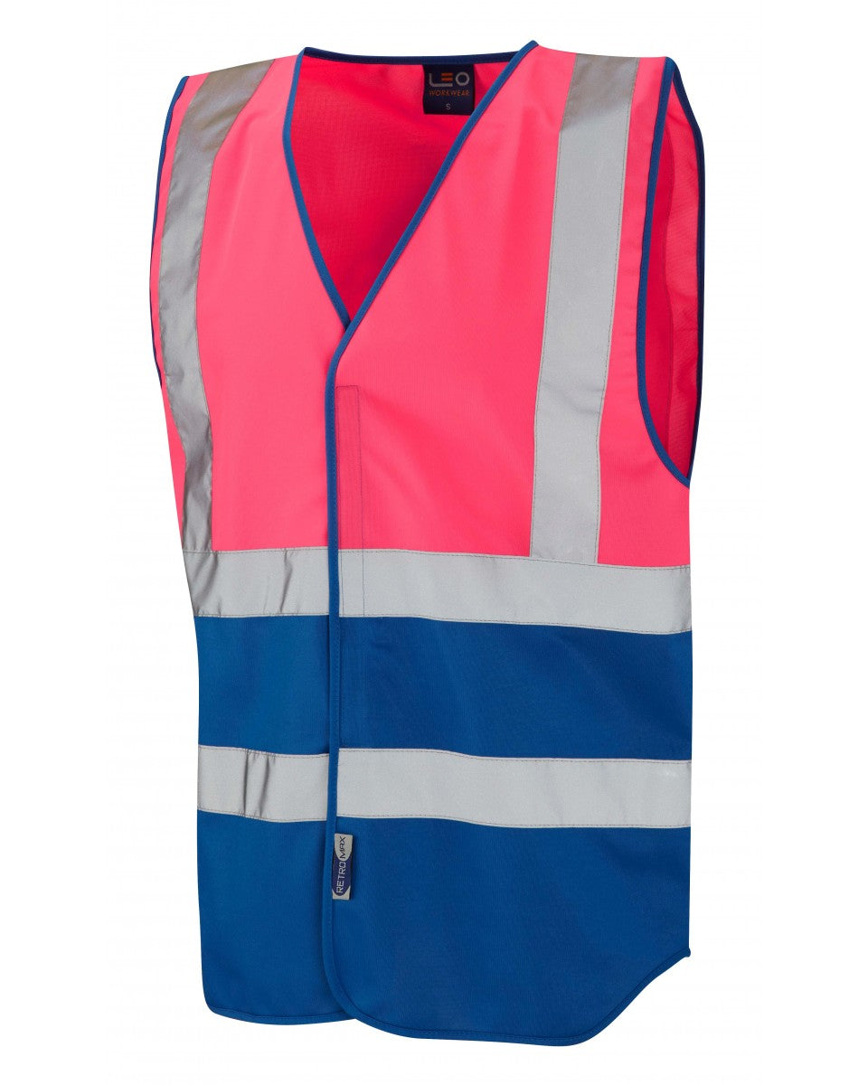 PILTON Coloured Reflective Waistcoat - PINK/ROYAL