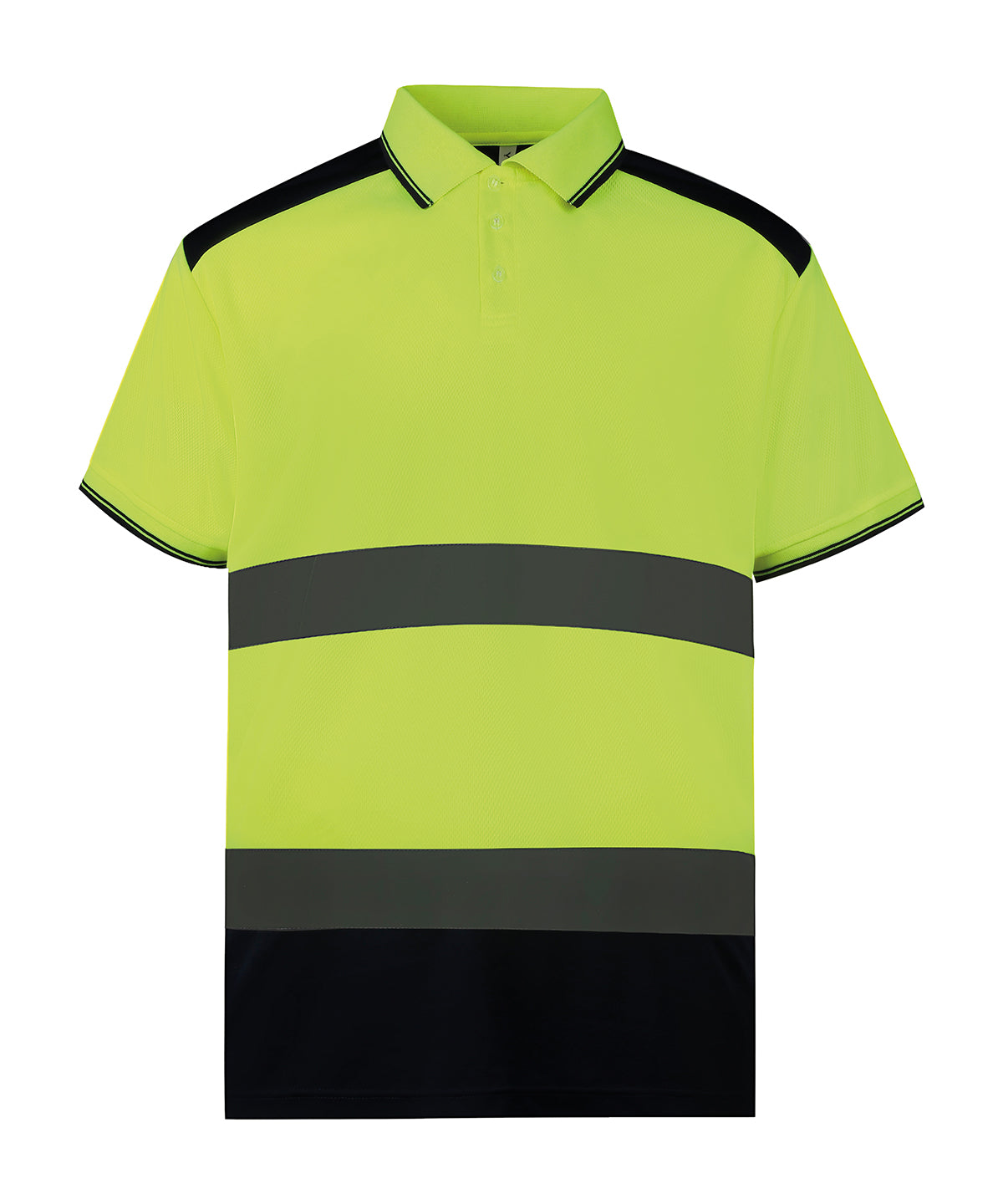 Hi-vis two-tone polo shirt (HVJ220) - Yellow/ Navy