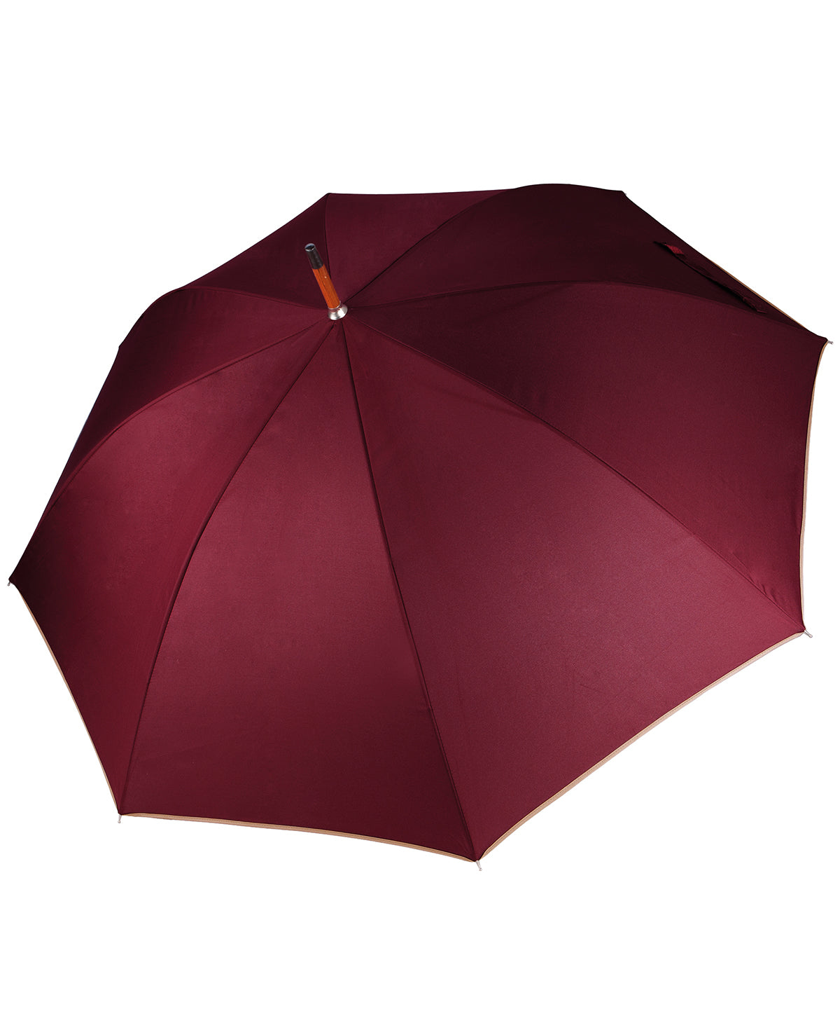 Auto open wooden umbrella - Burgundy/Beige