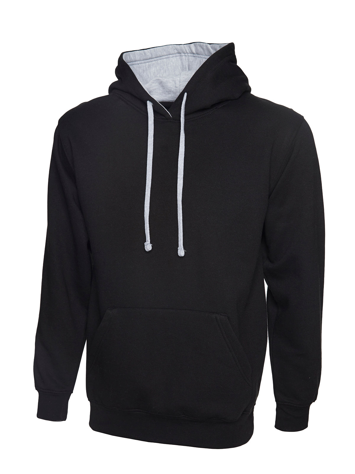 Contrast Hooded Sweatshirt - Black/Heather Grey