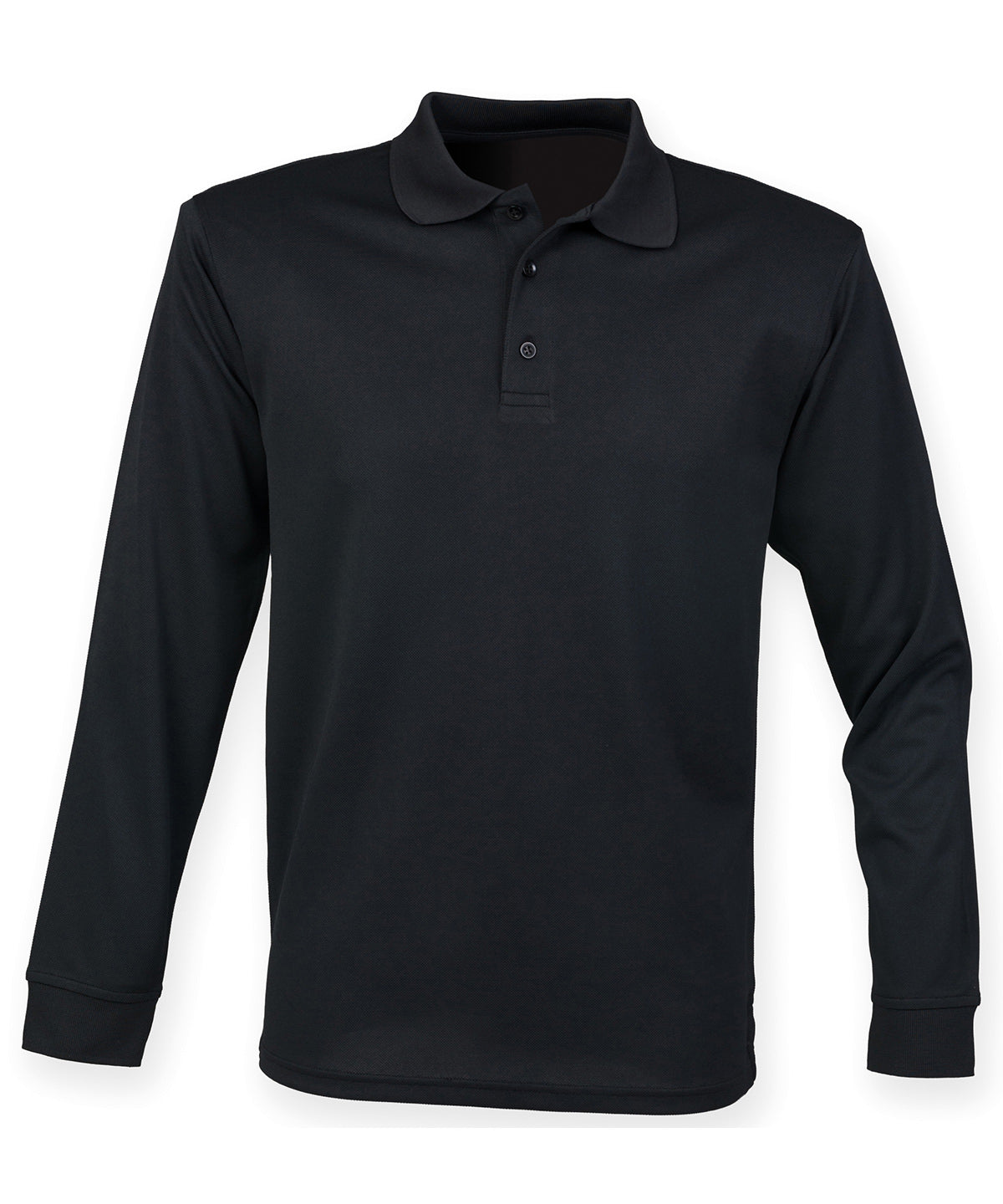 Long sleeve Coolplus® polo shirt - Black
