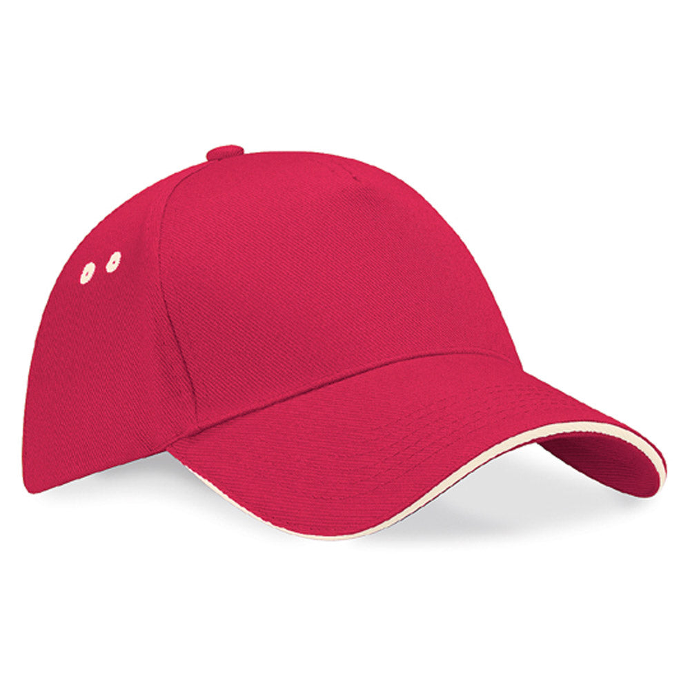 Beechfield Unisex Ultimate 5 panel contrast cap with sandwich peak