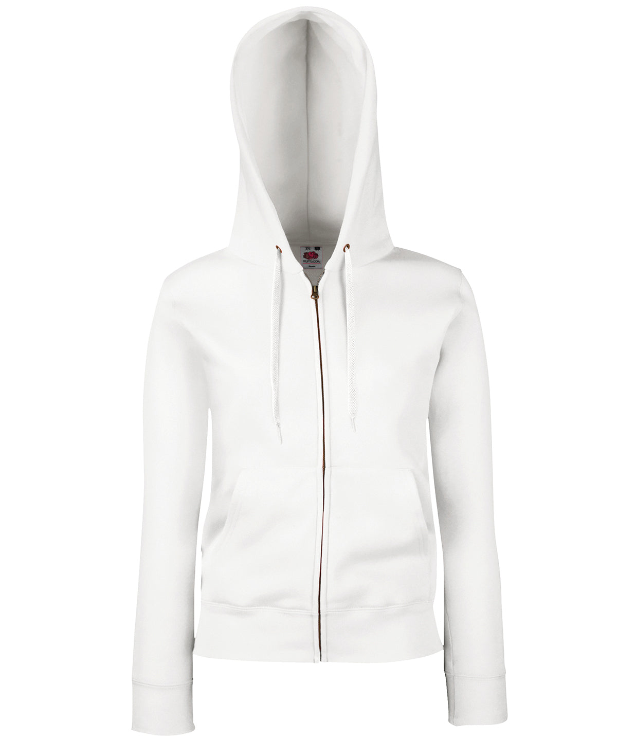 Women's premium 70/30 hooded sweatshirt jacket - White