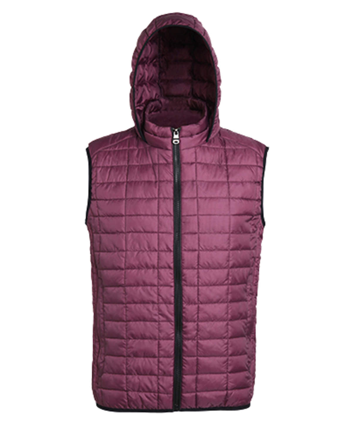 Honeycomb hooded gilet - Mulberry