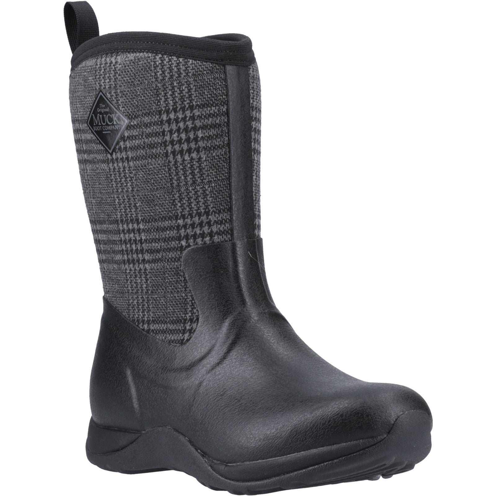 Arctic Weekend Pull On Wellington Boot - Black/Plaid