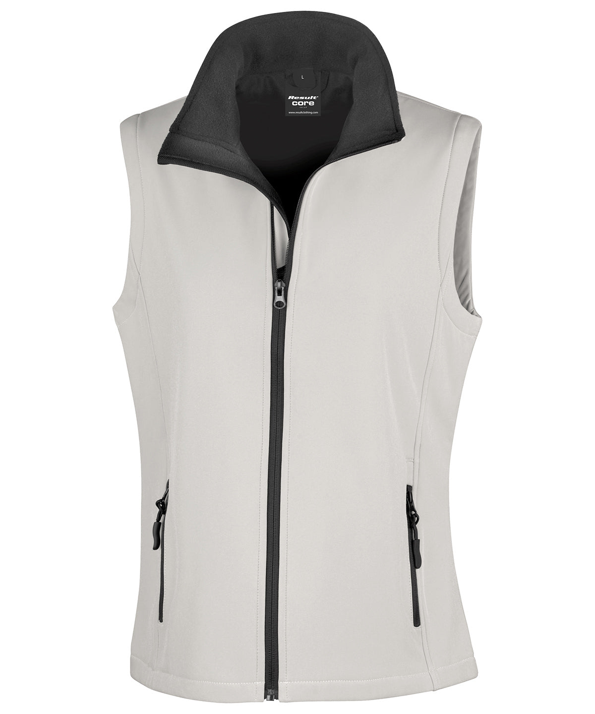 Women's printable softshell bodywarmer - White/Black