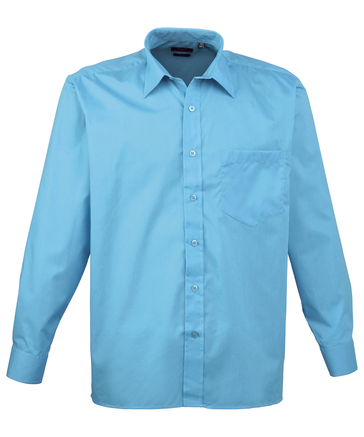 Long sleeve poplin shirt - Turquoise