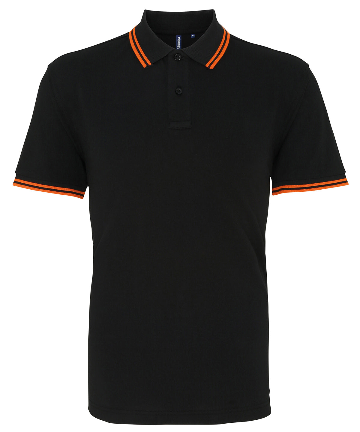 Men's classic fit tipped polo - Black/Orange