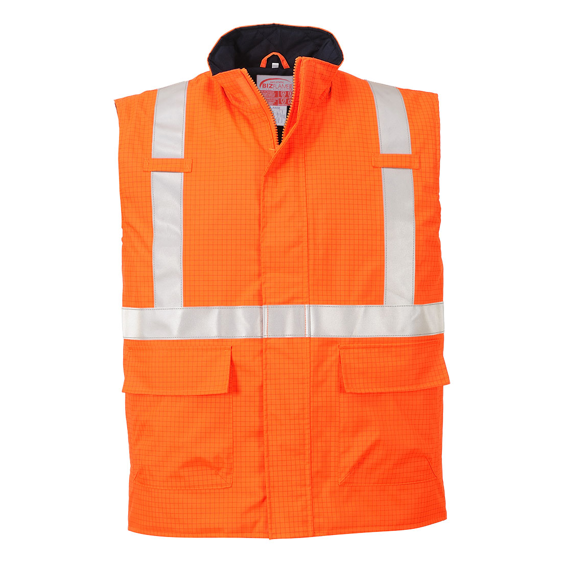 Bizflame Rain Hi-Vis Antistatic FR Bodywarmer - Orange