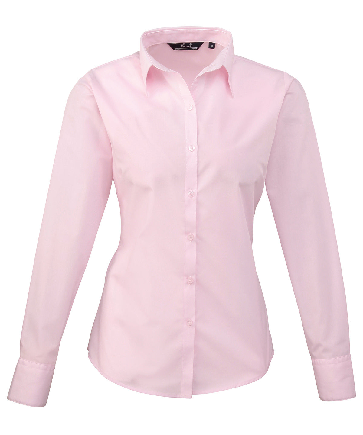 Women's poplin long sleeve blouse - Pink
