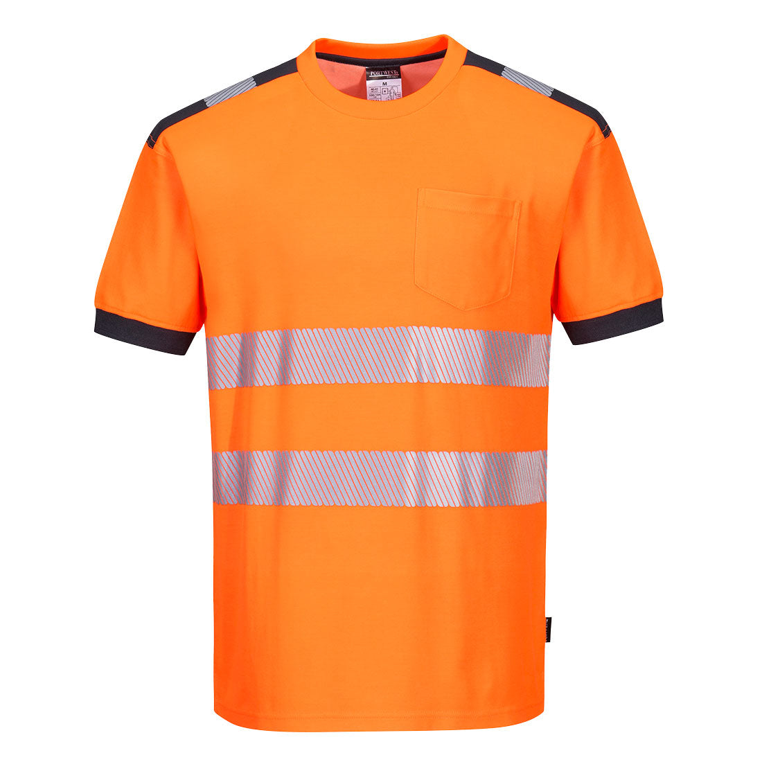 PW3 Hi-Vis Cotton Comfort T-Shirt S/S - Orange/Grey