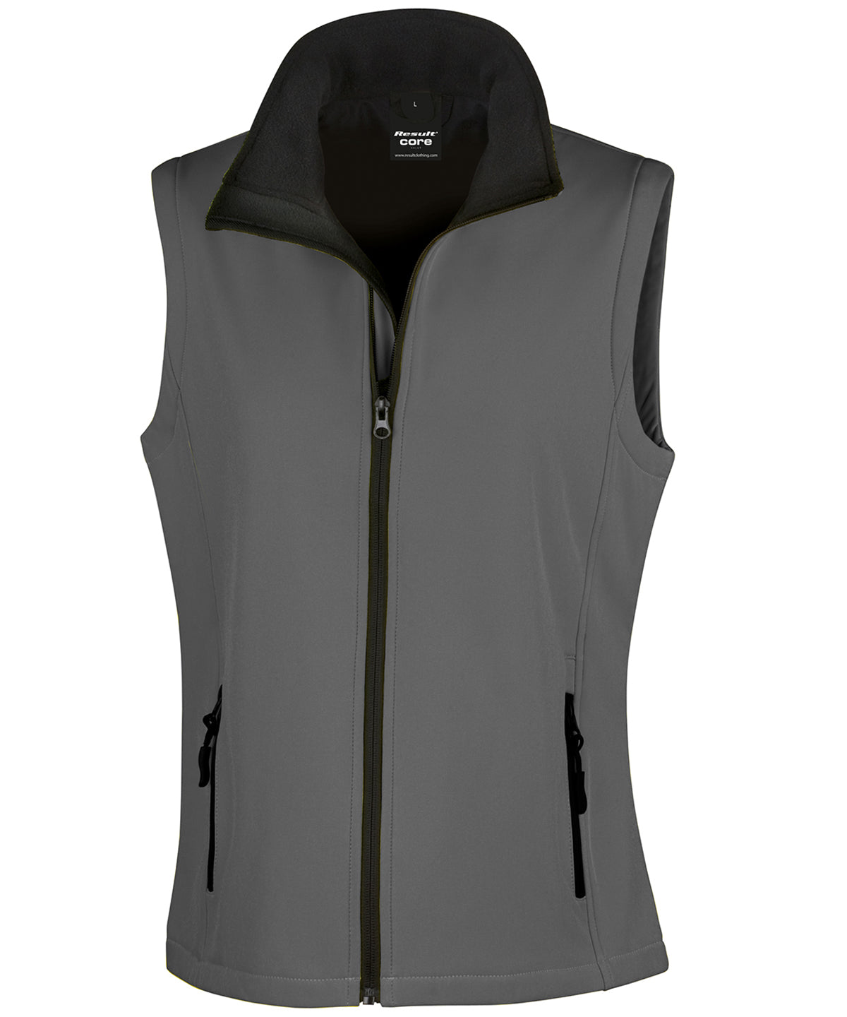 Women's printable softshell bodywarmer - Charcoal/ Black
