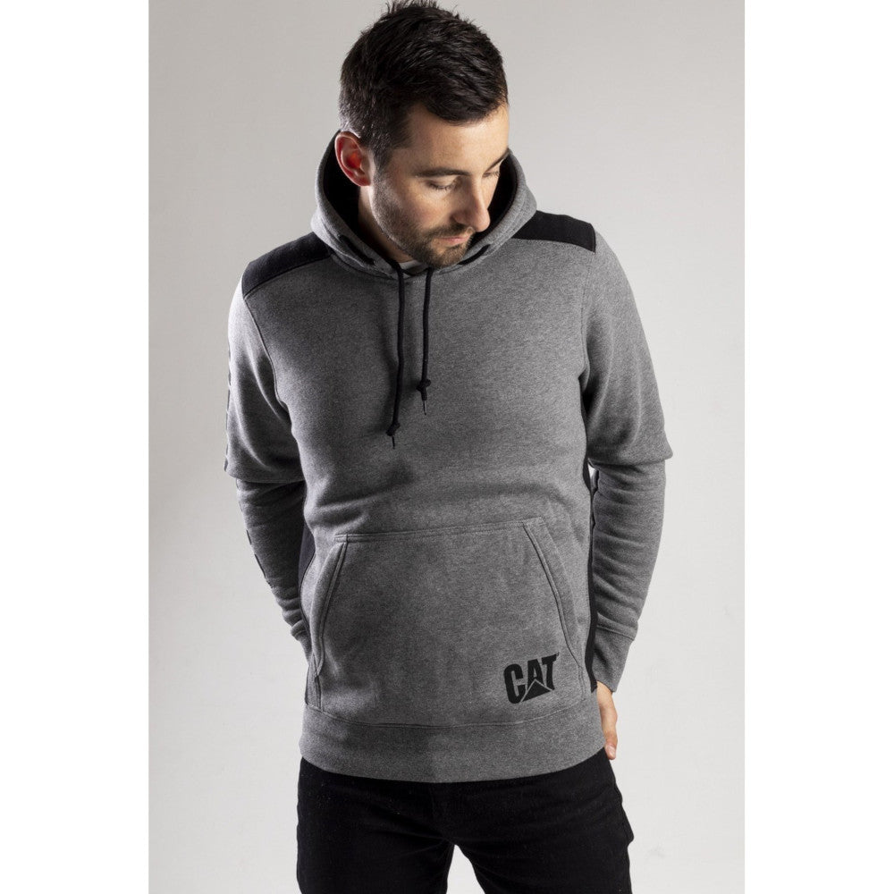 Caterpillar Mens Logo Panel Hooded Sweashirt Hoodie Black