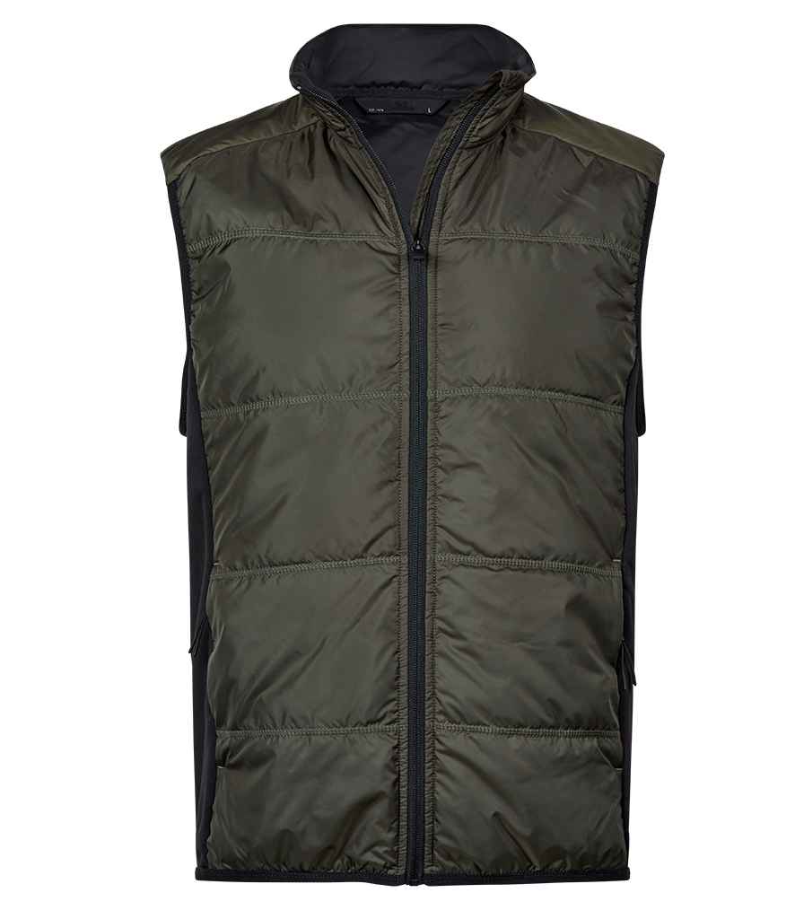 Tee Jays Hybrid-Stretch Bodywarmer - Deep Green/Black