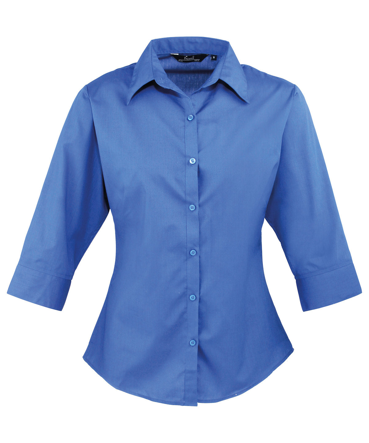 Women's ¾ sleeve poplin blouse - Royal