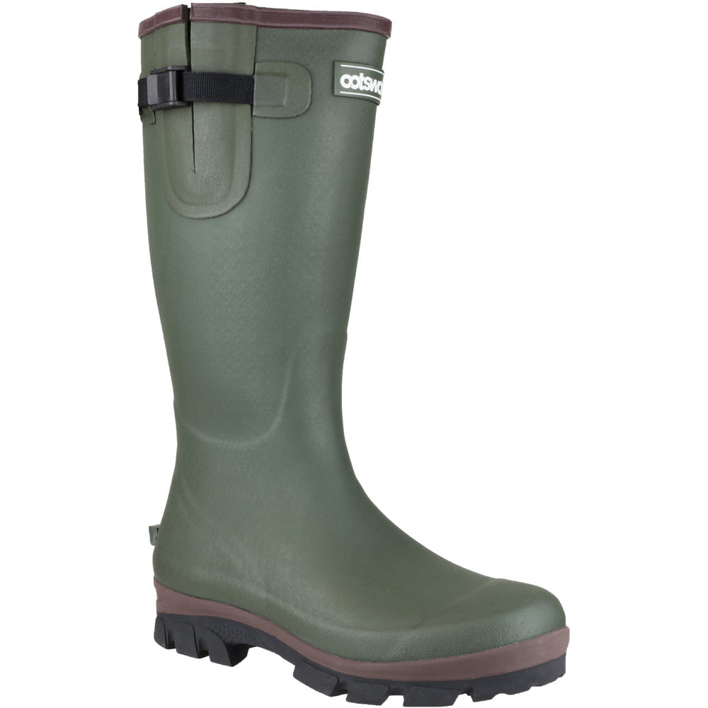 Cotswold Mens Grange Neoprene Buckle Welly Wellington Boot Green