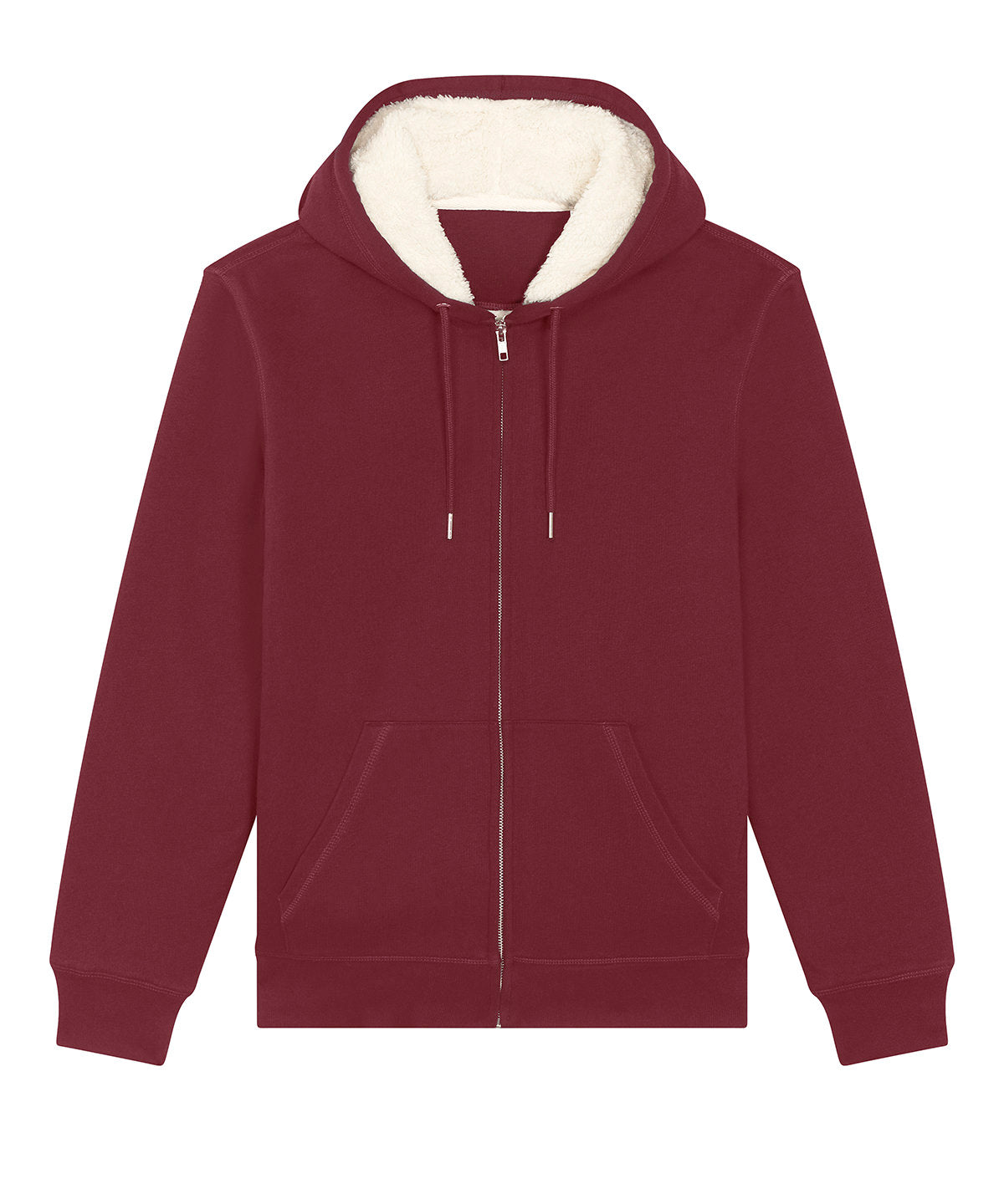 Unisex Hygger sherpa zip-through sweatshirt (STSU956) - Burgundy