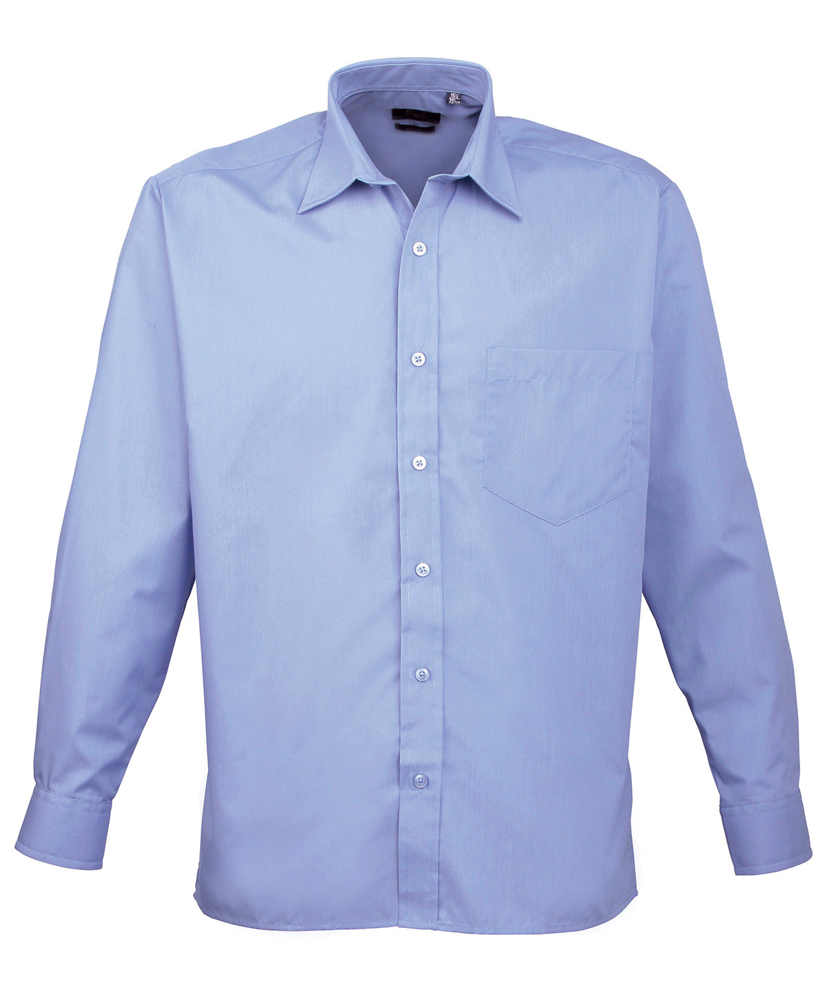 Long sleeve poplin shirt - Mid Blue